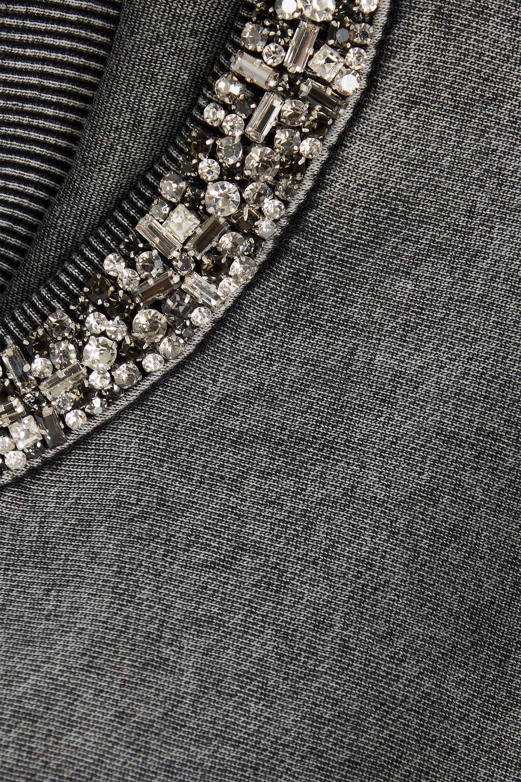 SANDRO コットン混フリース スウェットシャツ クリスタル付き