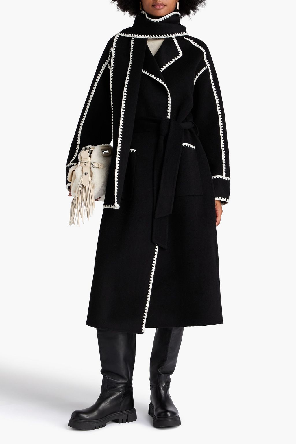 MAJE Wool-blend felt coat