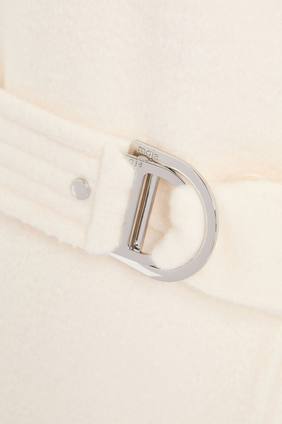 Maje Belted Wool-blend Felt Coat In White