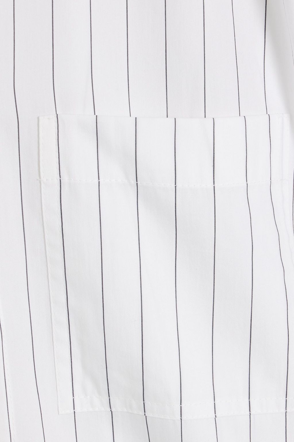 BRUNELLO CUCINELLI Bead-embellished pinstriped cotton and silk-blend poplin shirt