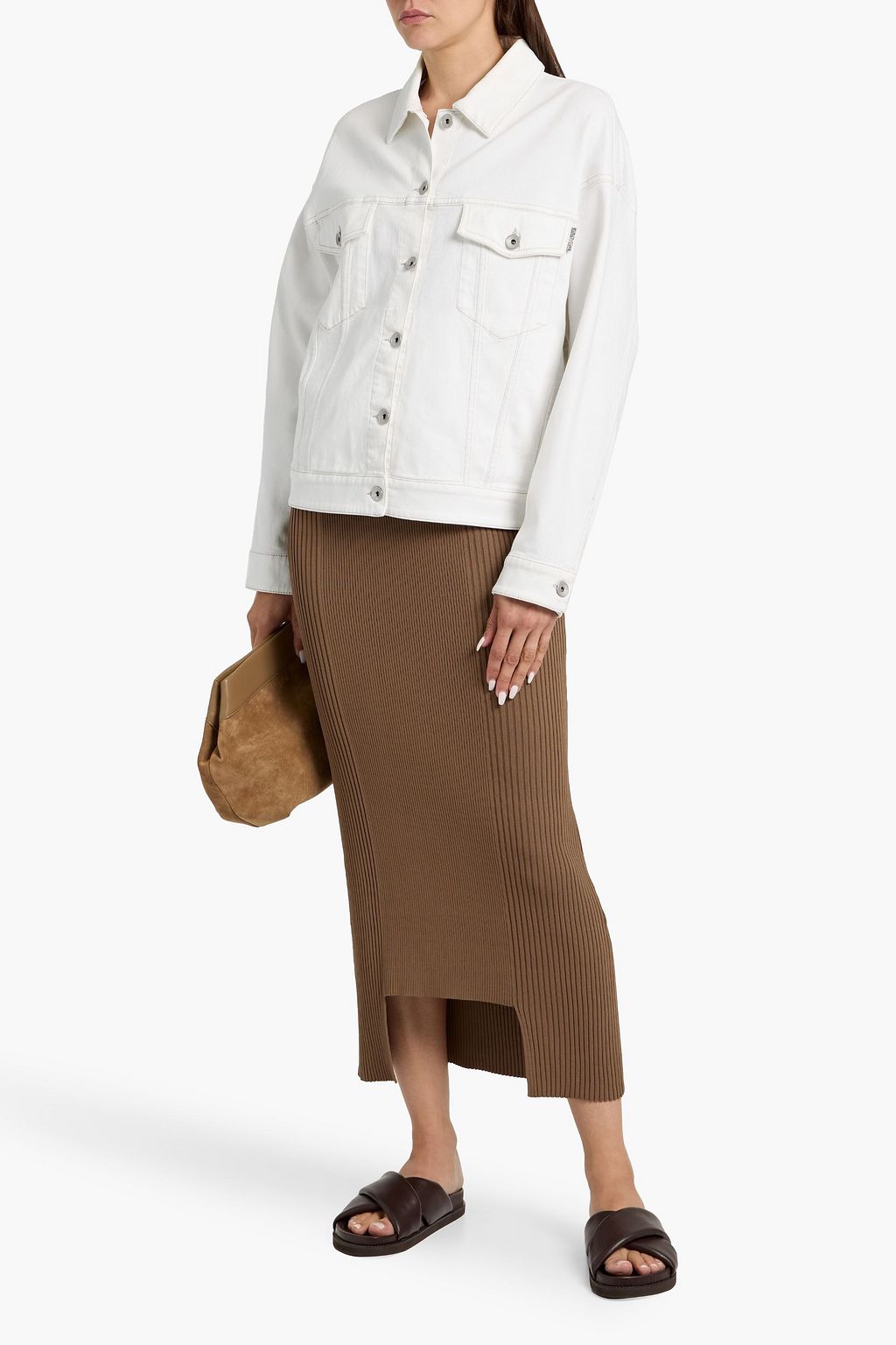 BRUNELLO CUCINELLI Bead-embellished denim jacket