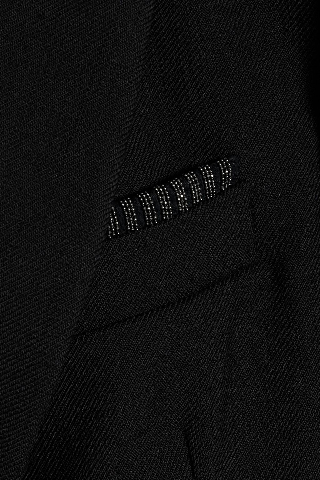BRUNELLO CUCINELLI Bead-embellished double-breasted wool-twill blazer