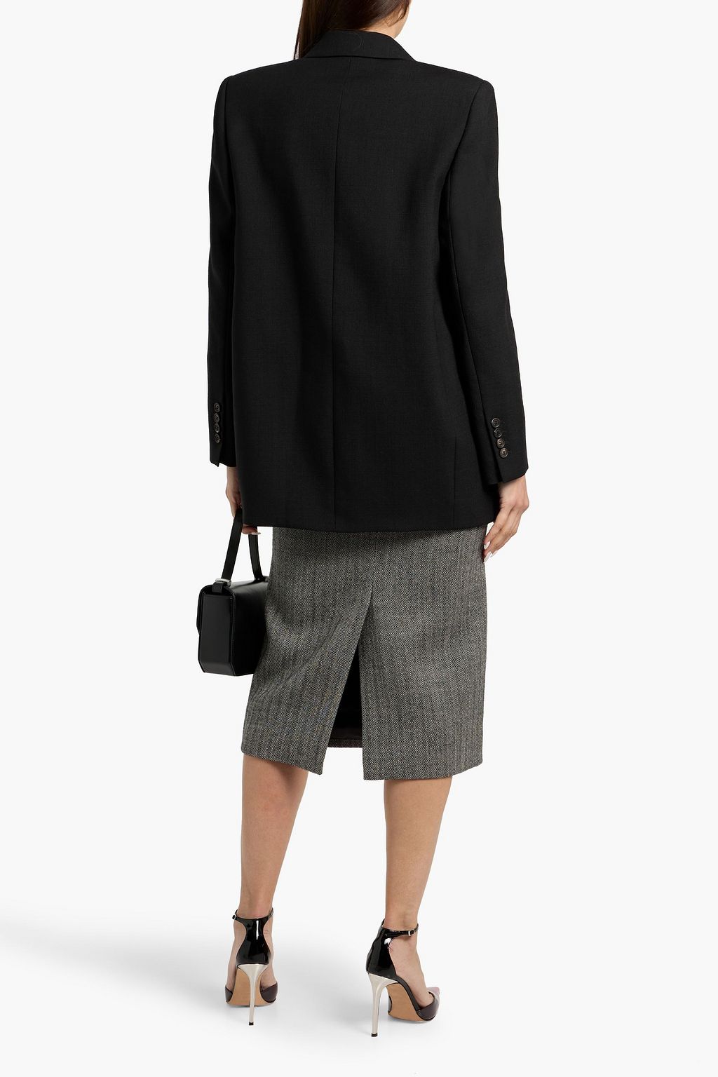 BRUNELLO CUCINELLI Bead-embellished double-breasted wool-twill blazer