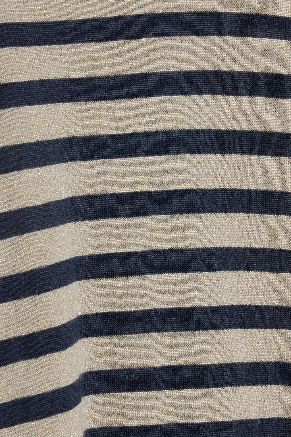 BRUNELLO CUCINELLI Metallic striped cashmere-blend turtleneck top