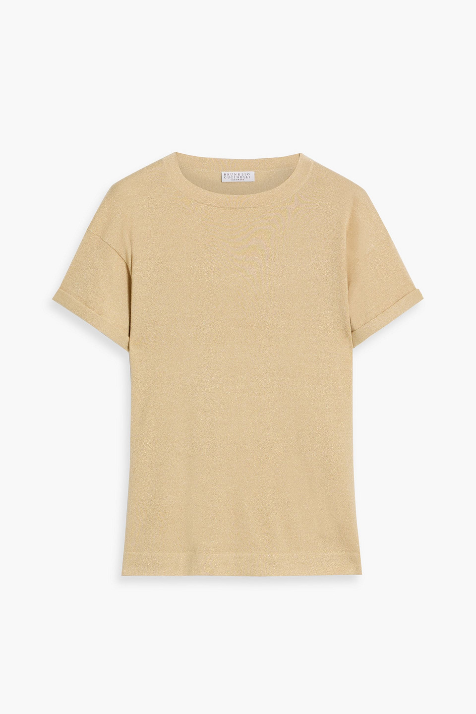 Metallic cashmere-blend T-shirt