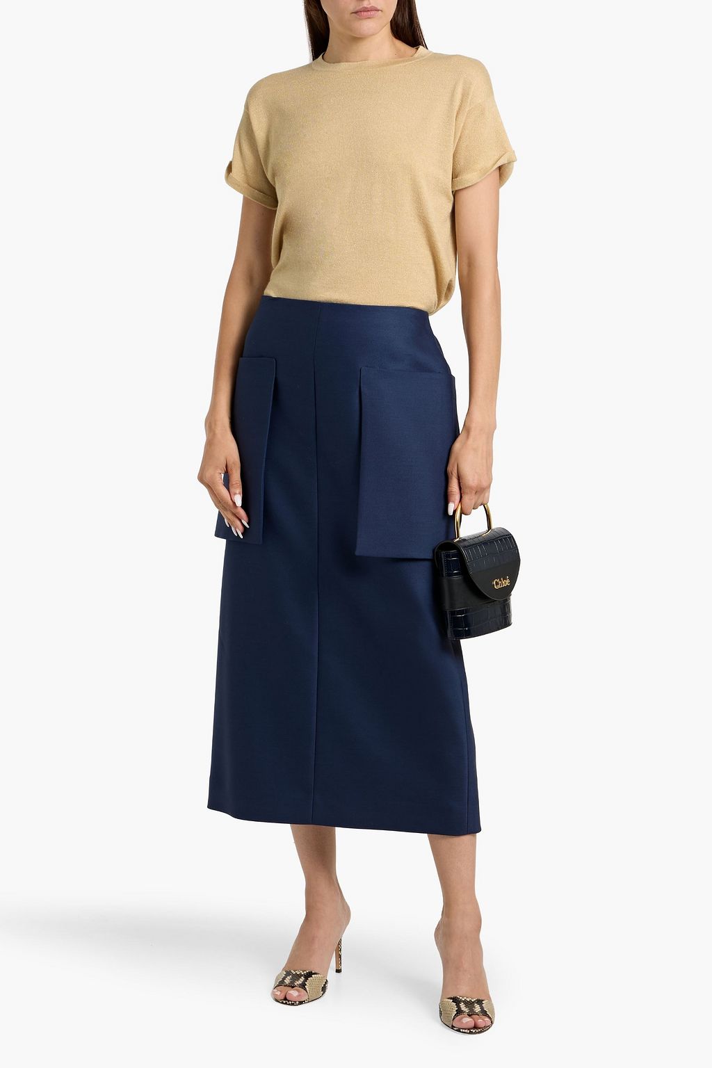 BRUNELLO CUCINELLI Metallic cashmere-blend T-shirt
