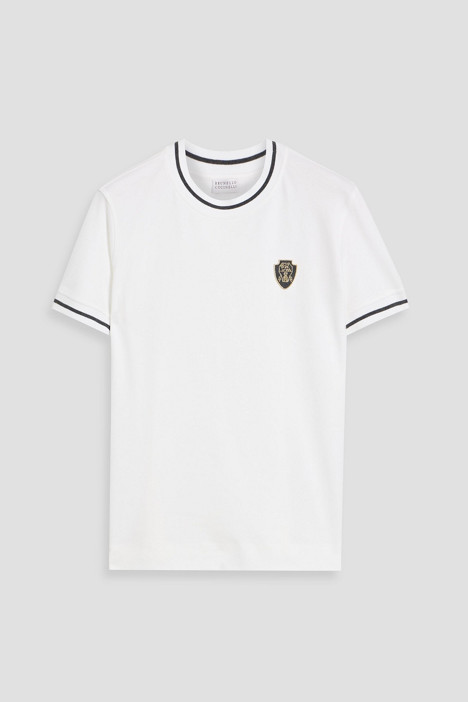 Brunello Cucinelli Appliquéd Cotton-jersey T-shirt