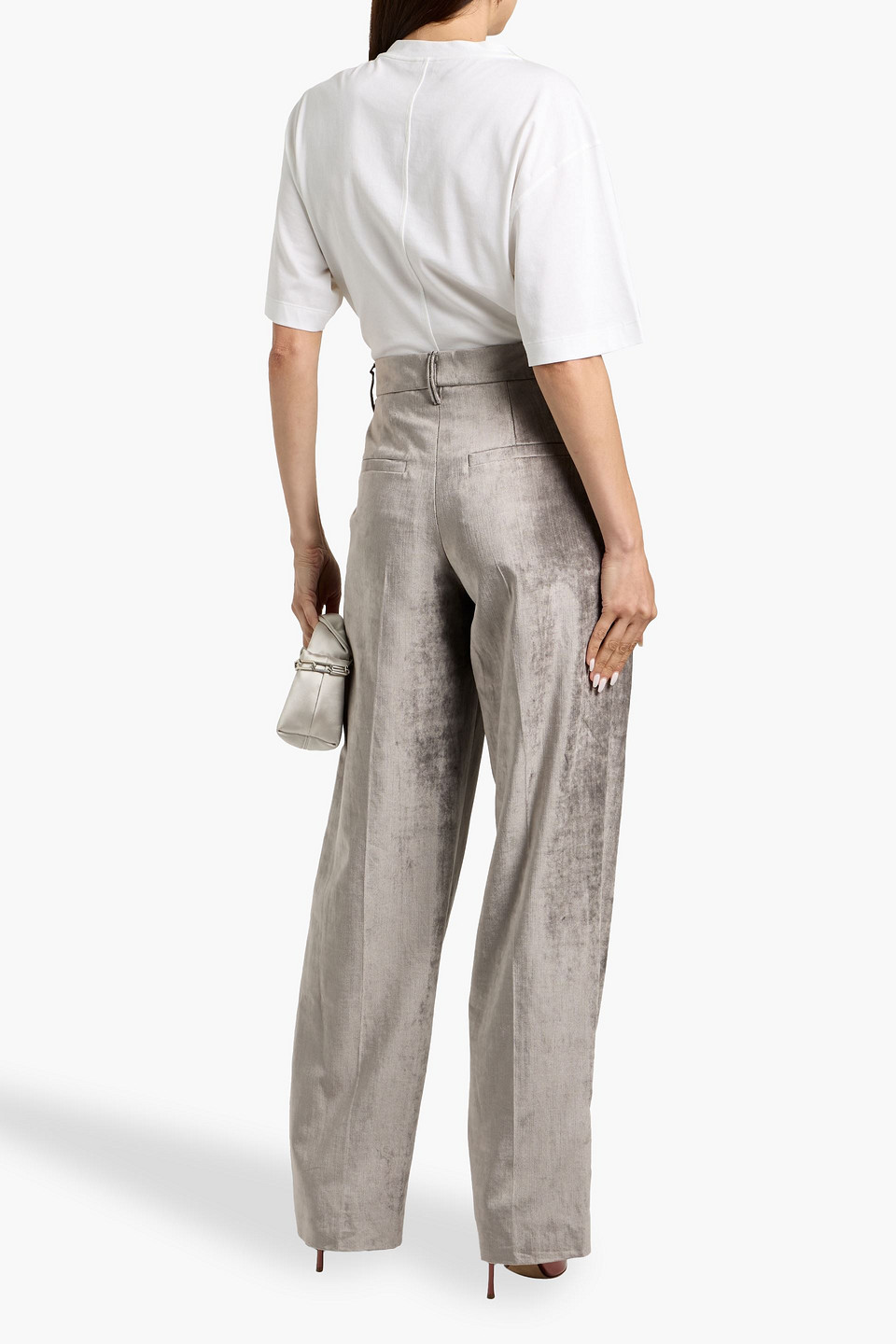 Brunello Cucinelli Bead-embellished Cotton-jersey T-shirt In White