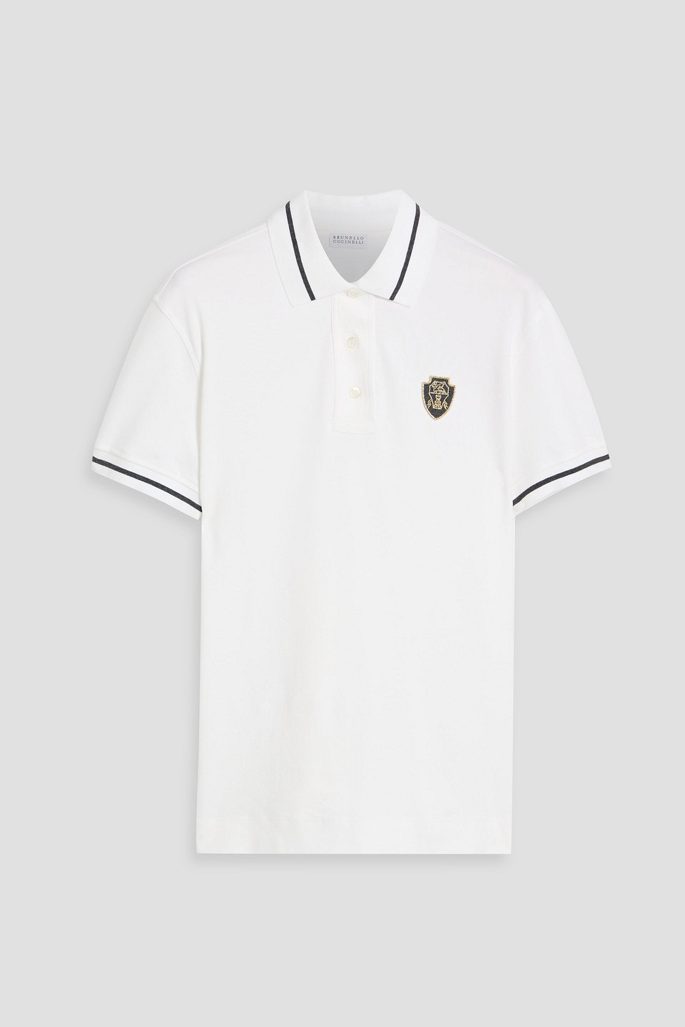Brunello Cucinelli Appliquéd Cotton-jersey Polo Shirt