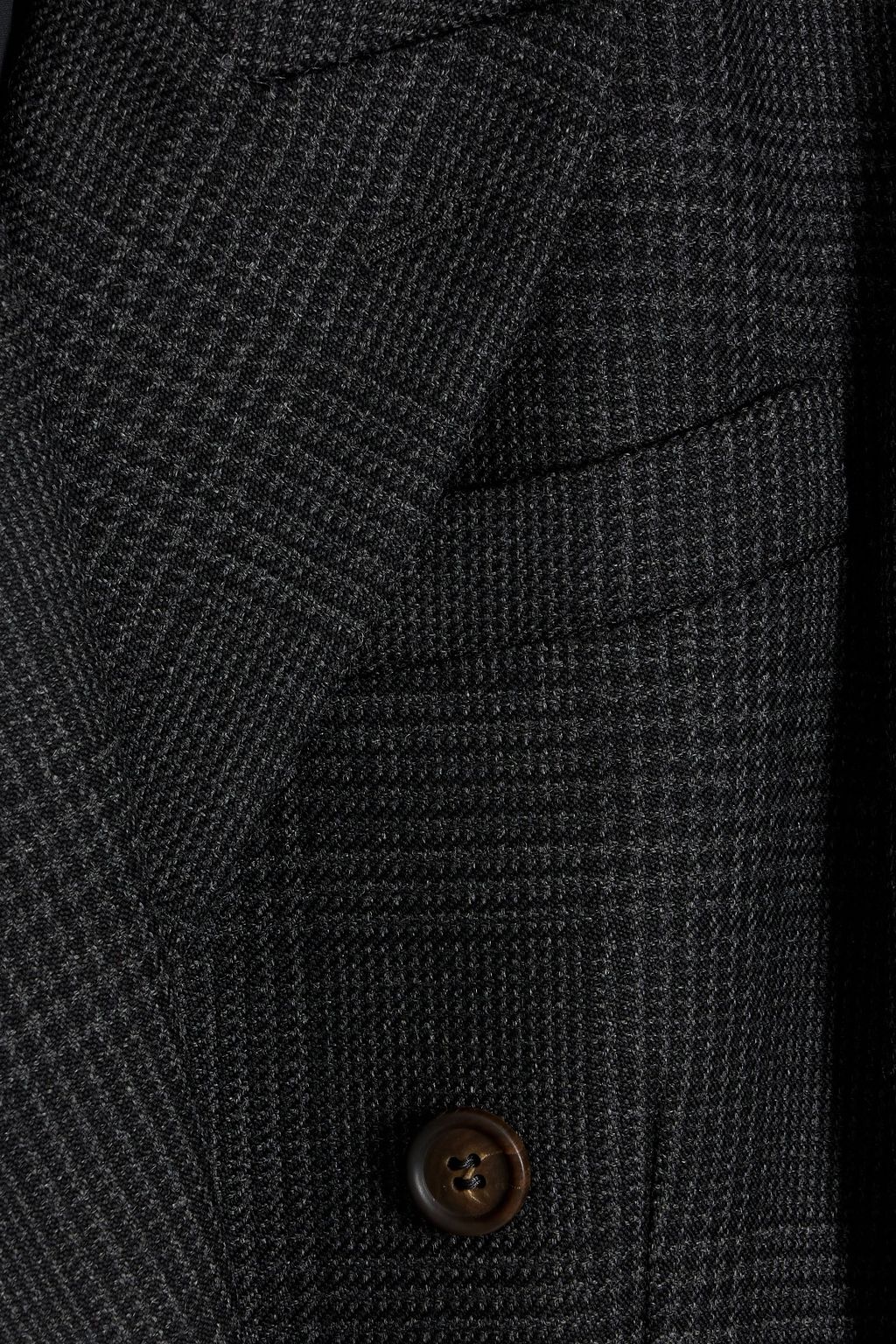 BRUNELLO CUCINELLI Double-breasted Prince of Wales checked wool blazer