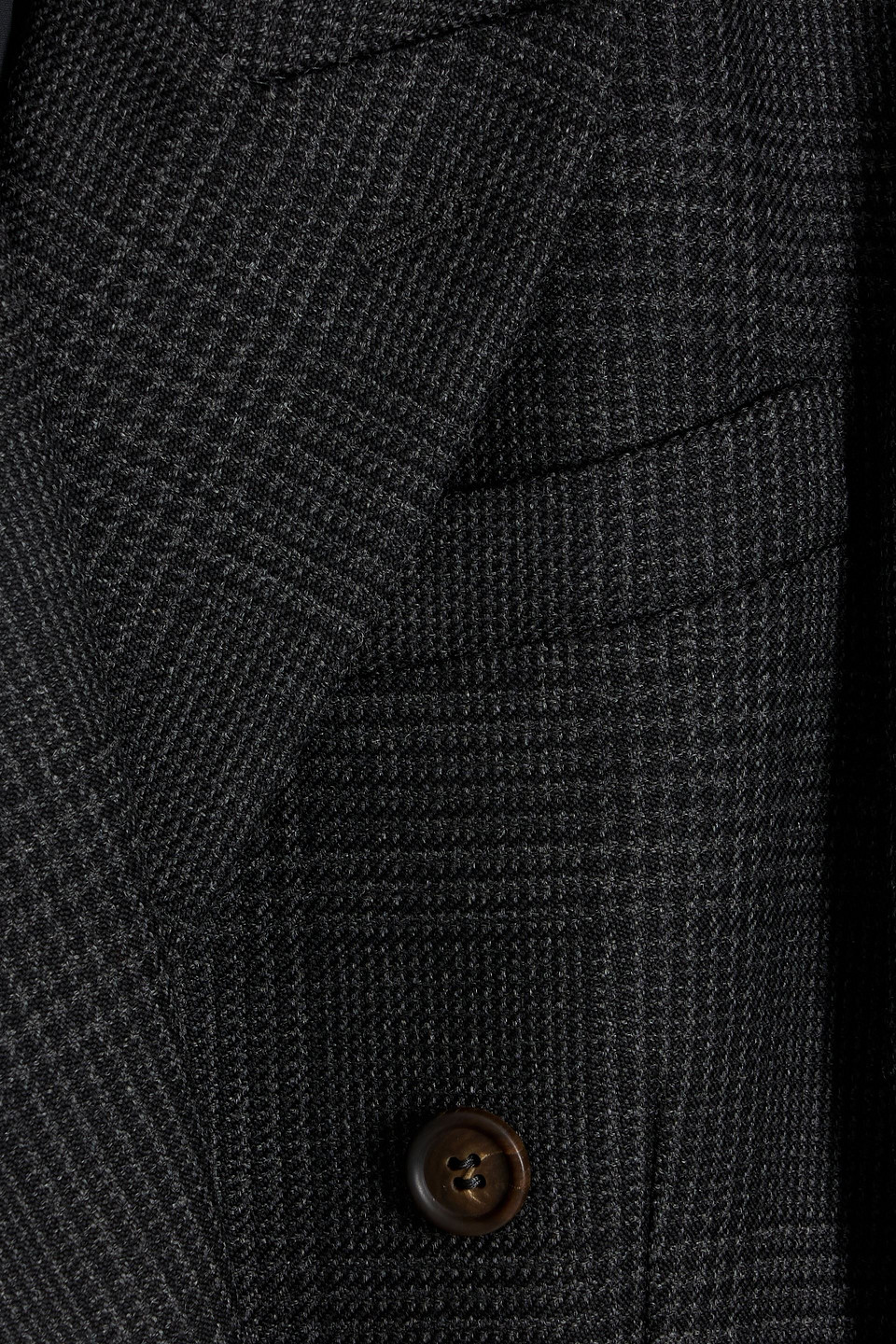 Brunello Cucinelli Double-breasted Prince Of Wales Checked Wool Blazer In Black