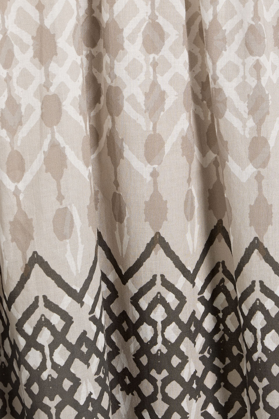 Brunello Cucinelli Pleated Printed Voile Maxi Dress In Gray