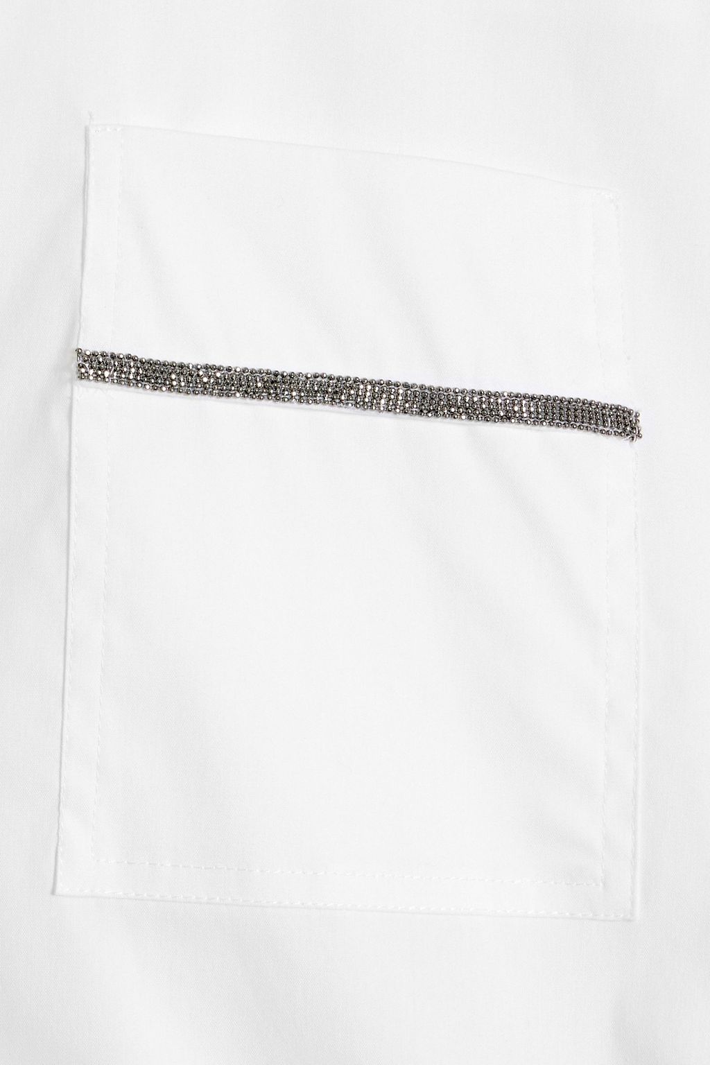 BRUNELLO CUCINELLI Bead-embellished cotton-blend poplin shirt