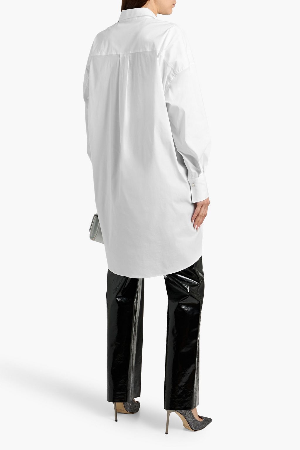 BRUNELLO CUCINELLI Bead-embellished cotton-blend poplin shirt