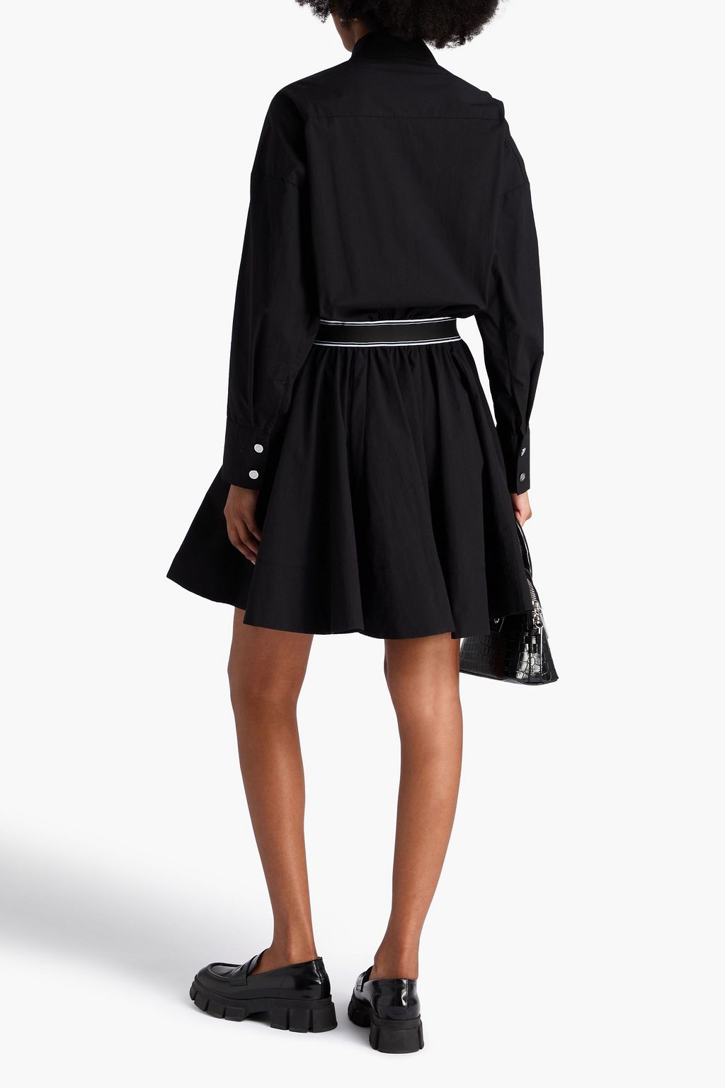 MAJE Cotton-blend poplin mini shirt dress