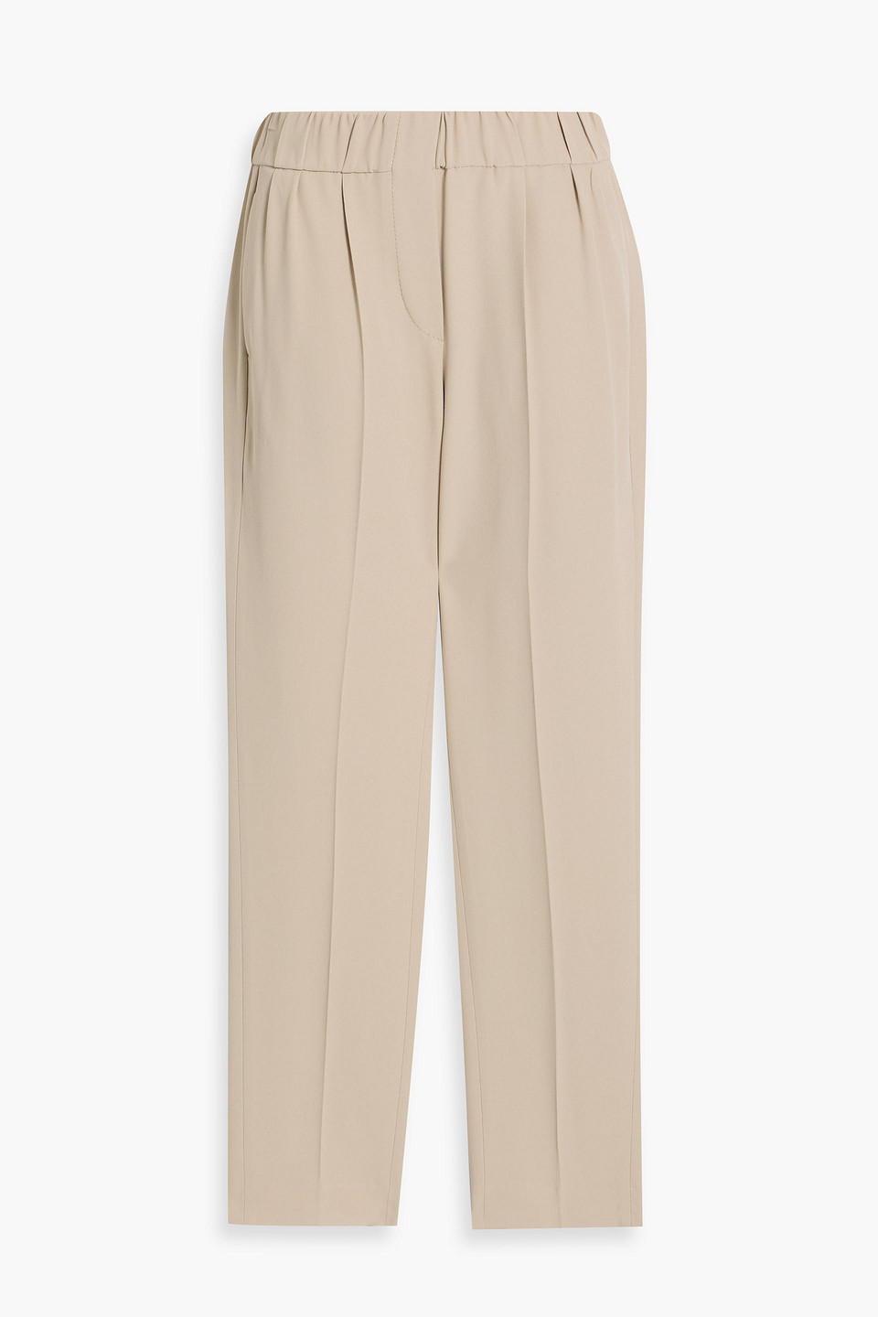 Brunello Cucinelli Crepe Slim-leg Pants In Sand