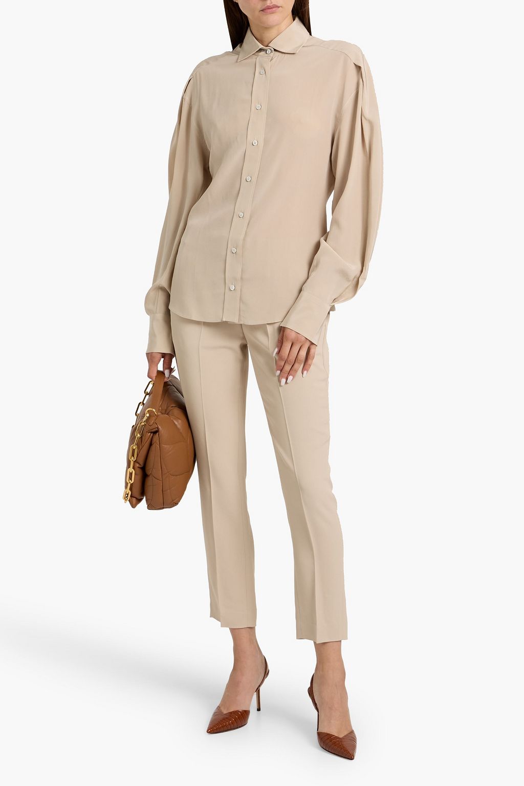 BRUNELLO CUCINELLI Crepe slim-leg pants