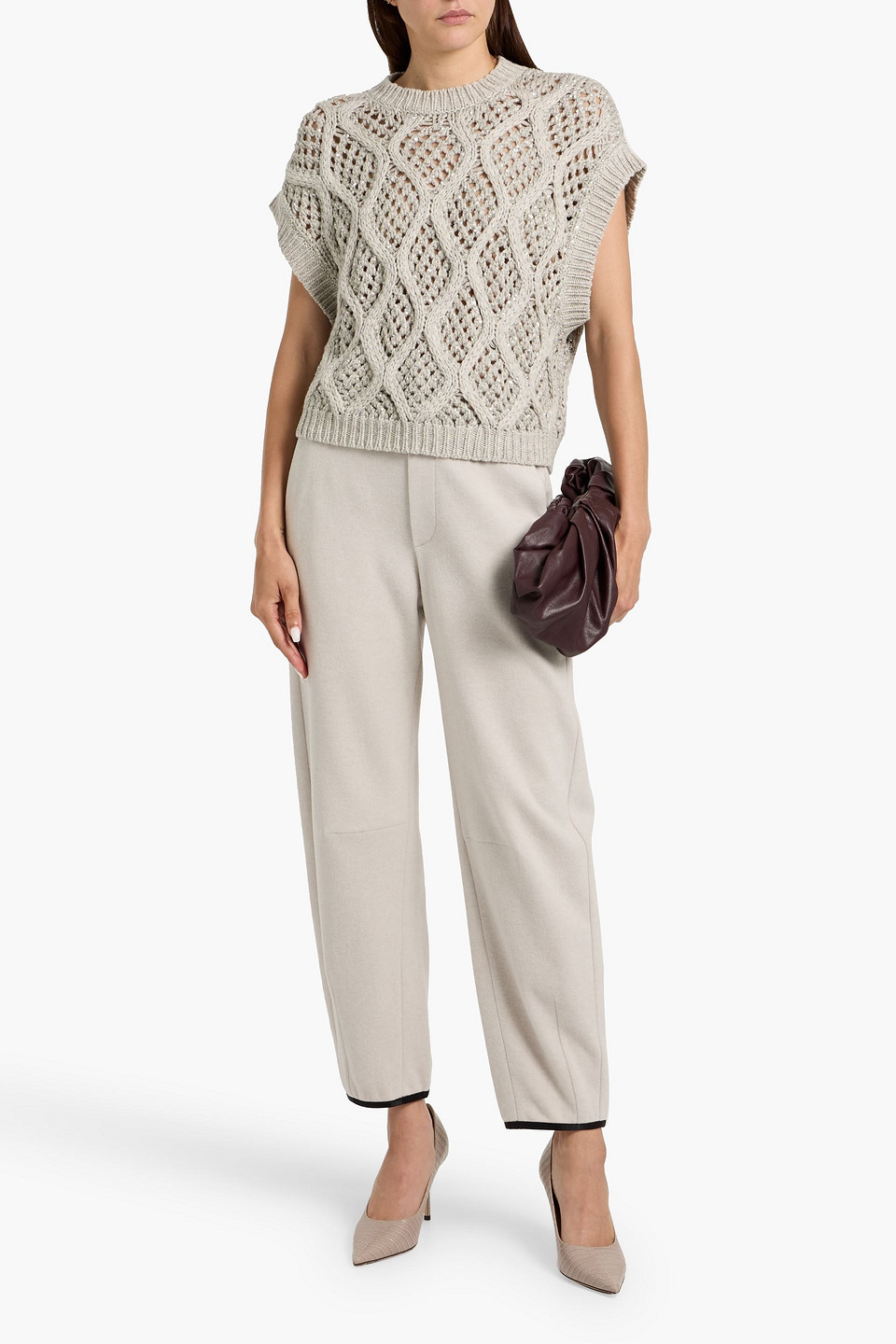 Brunello Cucinelli Cashmere-blend Tapered Pants