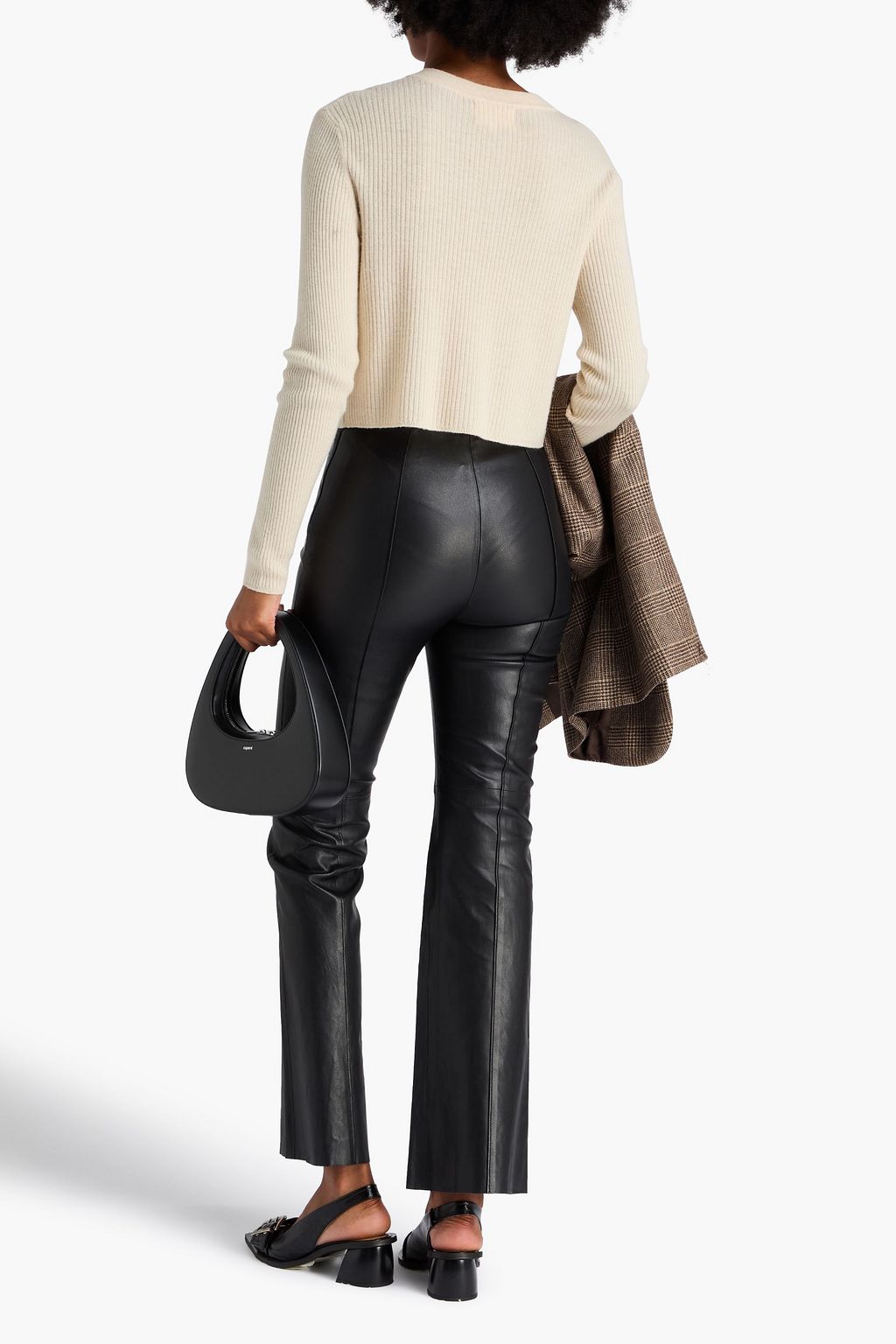 MAJE Leather bootcut pants