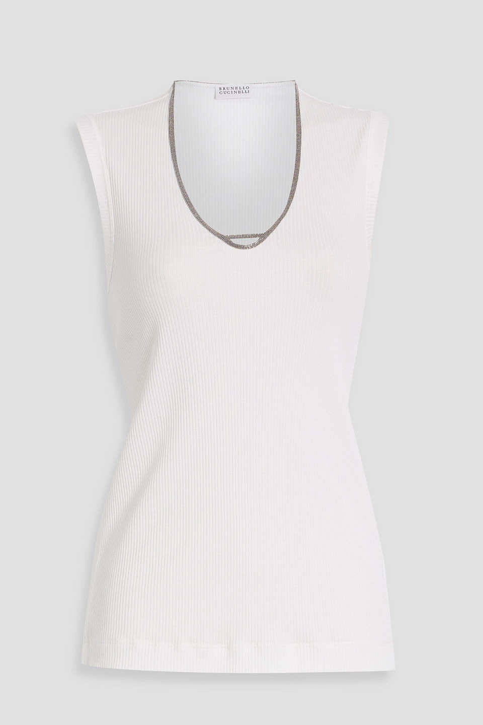Brunello Cucinelli Bead-embellished Cotton-blend Jersey