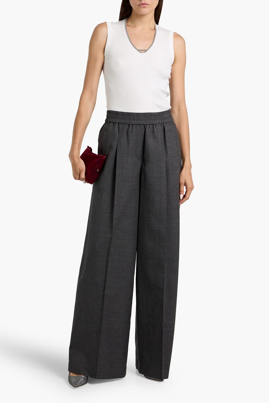 BRUNELLO CUCINELLI Wool wide-leg pants