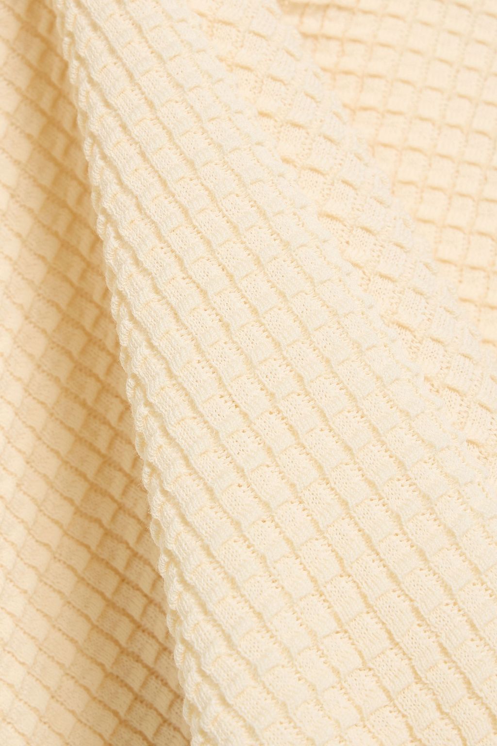 THEORY Bristol ruffled waffle-knit cotton-blend top