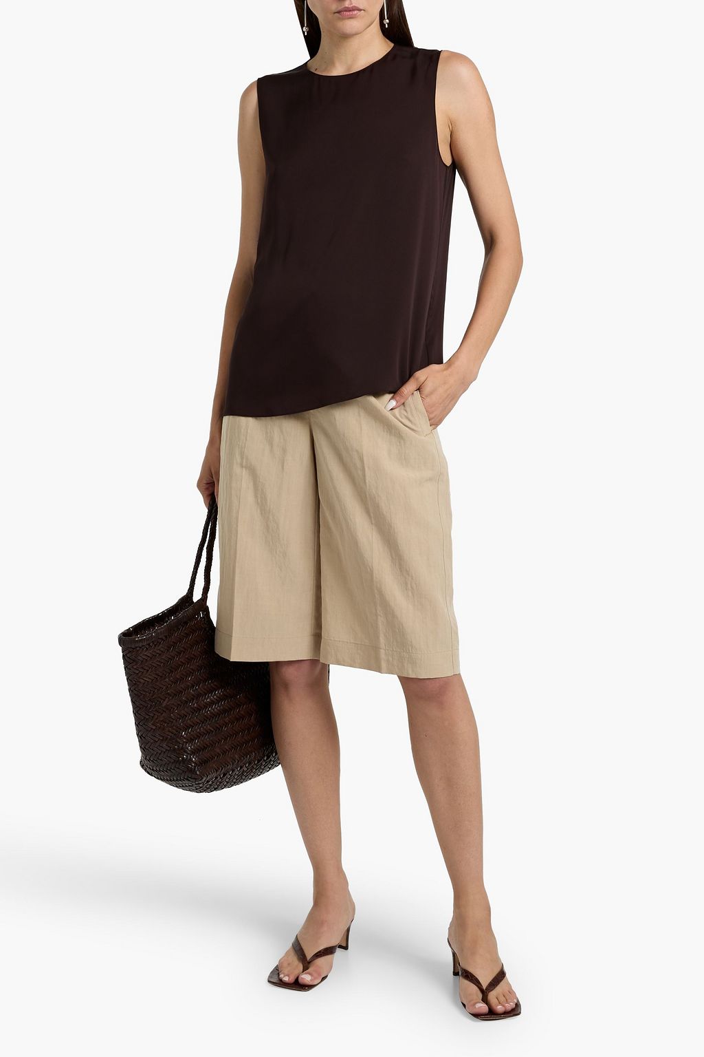 THEORY Silk-satin top