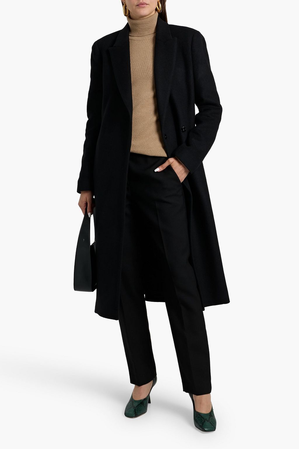 THEORY Double-breasted wool-blend felt coat