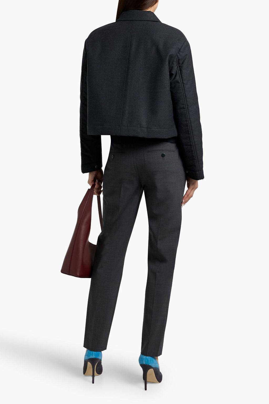 THEORY Cropped flannel jacket