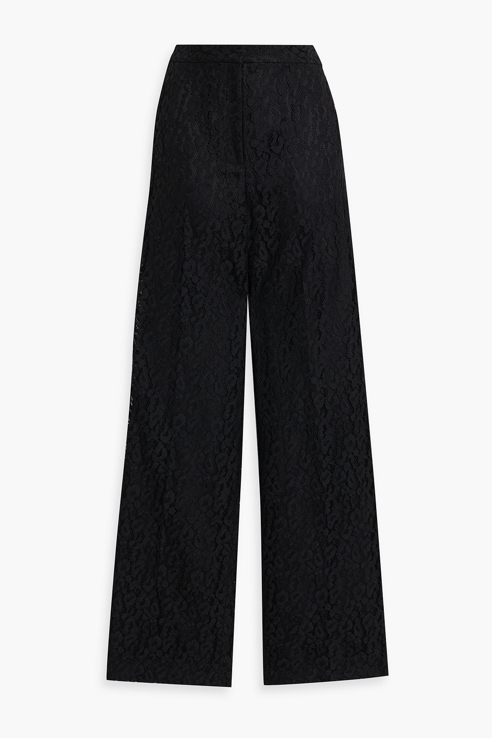 Theory Corded Lace Wide-leg Pants In Black