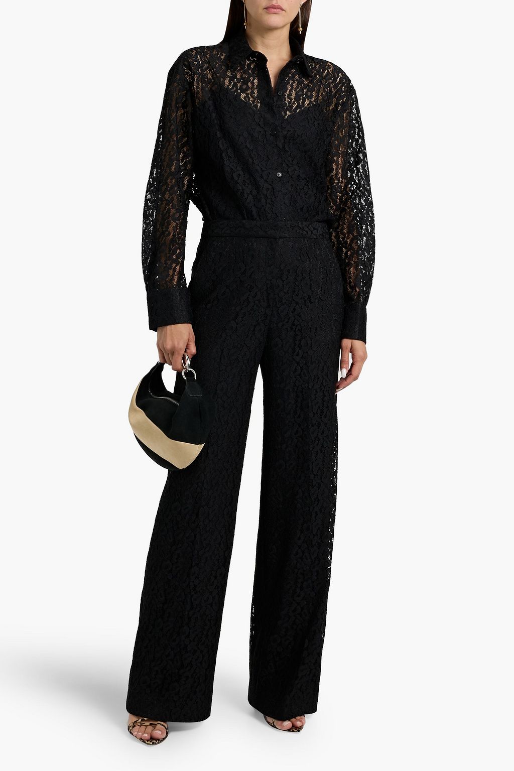 THEORY Corded lace wide-leg pants