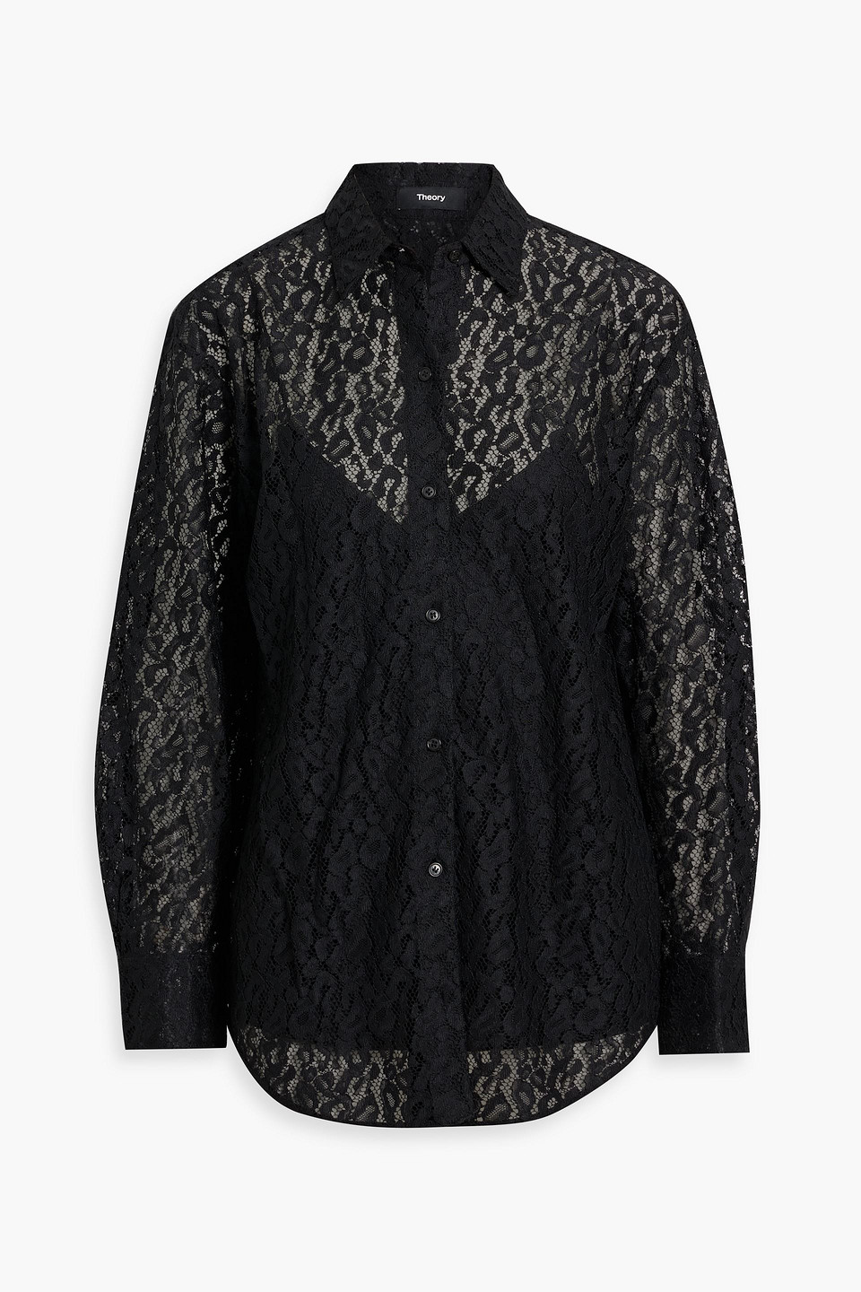 Theory Corded Lace Shirt In Black