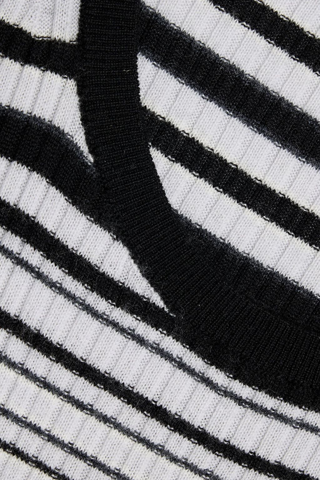 THEORY Striped ribbed merino wool top