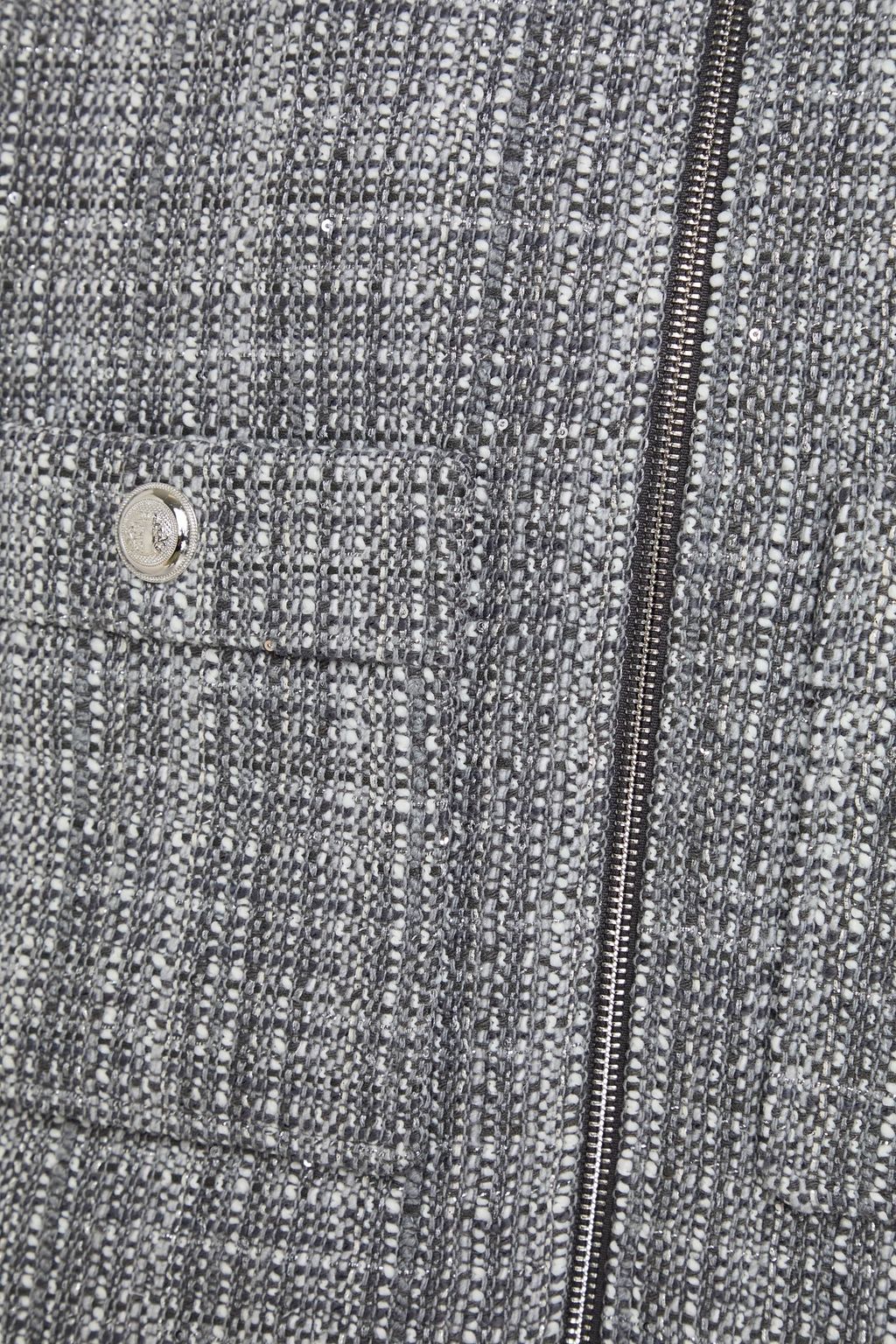 MAJE Cropped sequin-embellished tweed jacket