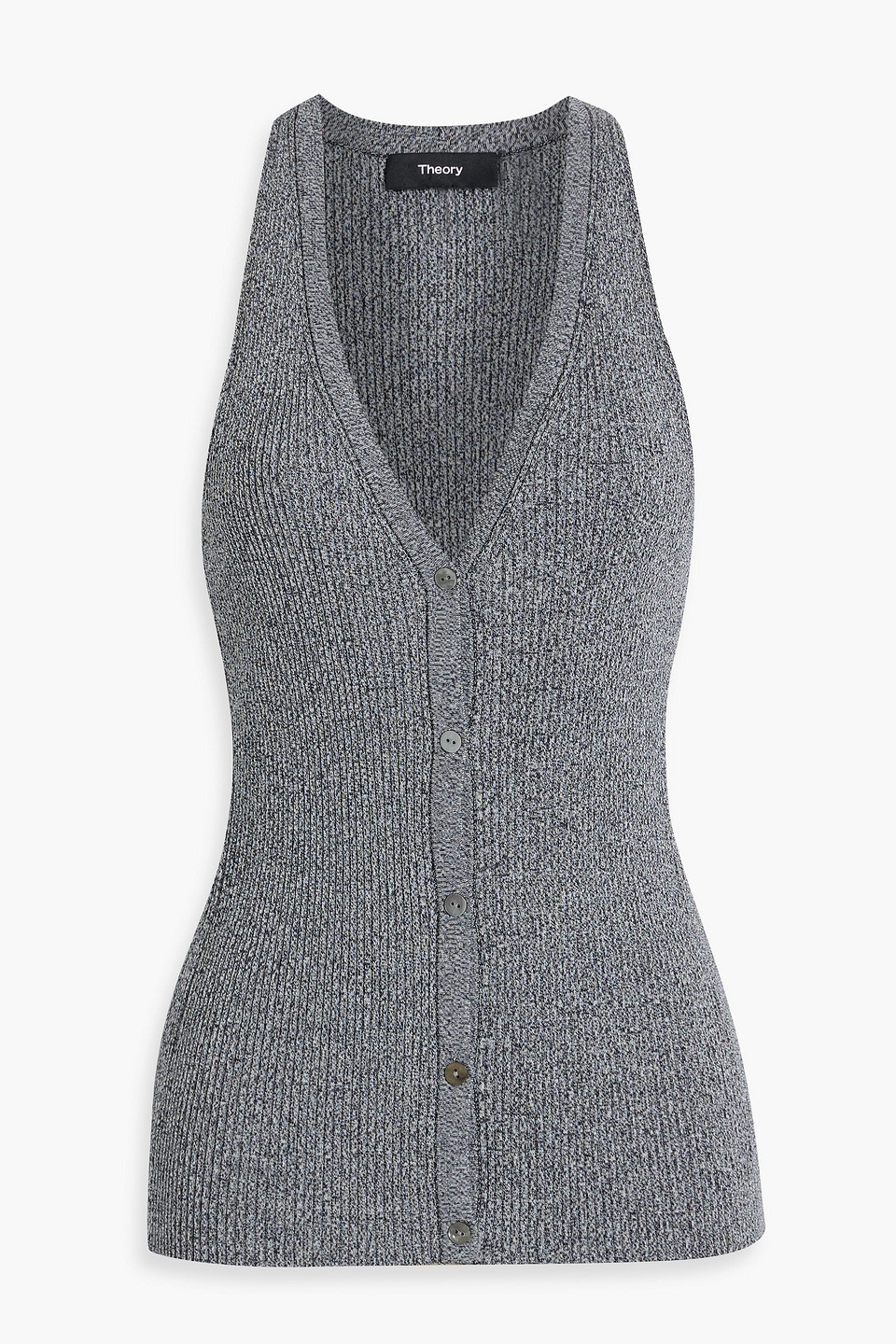 Ribbed cotton-blend top
