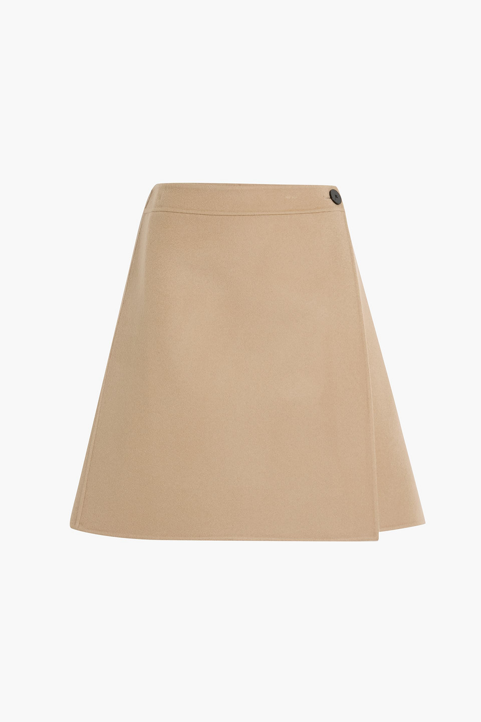 Theory Wool And Cashmere-blend Felt Mini Wrap Skirt In Brown