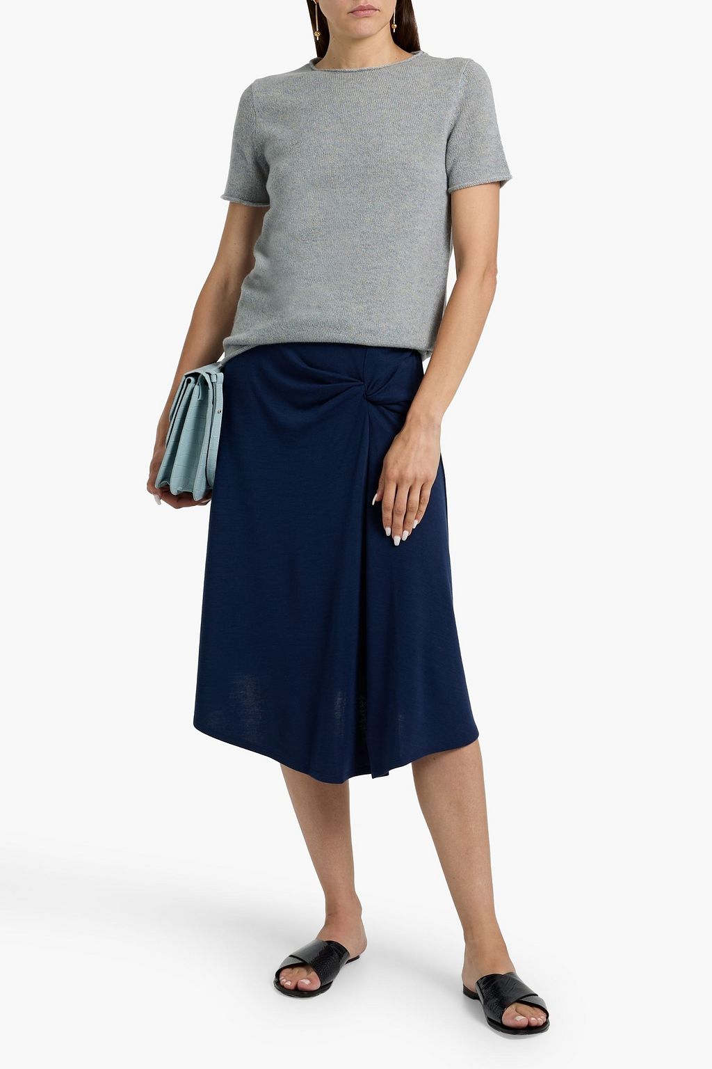 THEORY Twisted jersey skirt