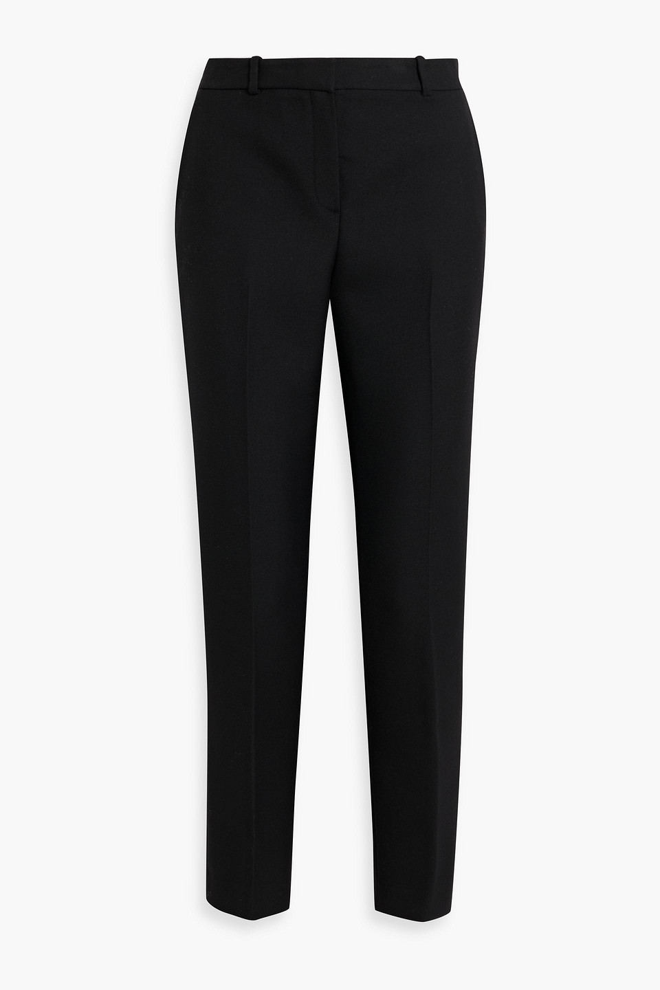Theory Wool-blend Twill Straight-leg Pants In Black