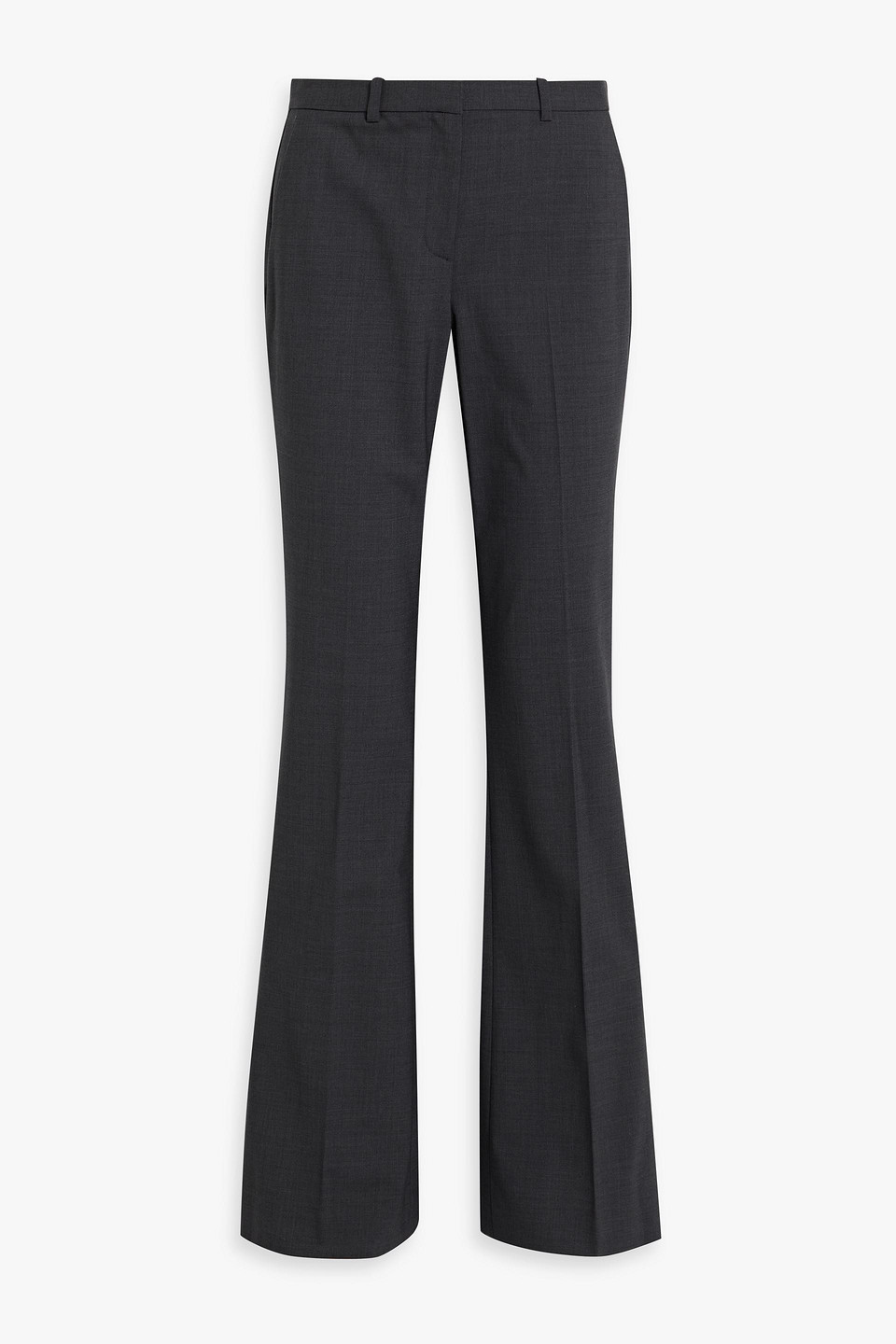 Theory Demitria 4 Wool-blend Flared Pants In Black