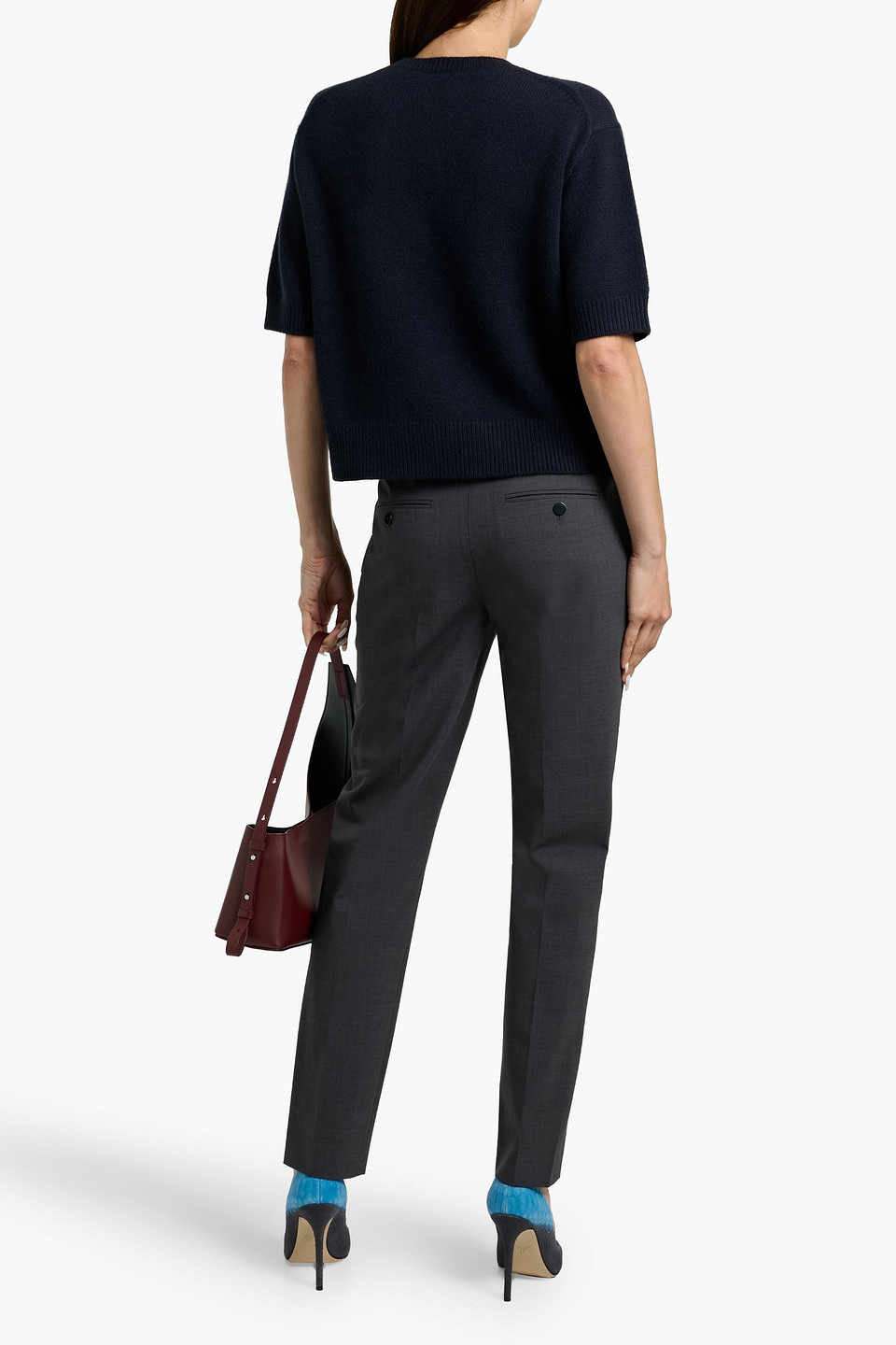 Theory Cropped Tailored Pants In Black