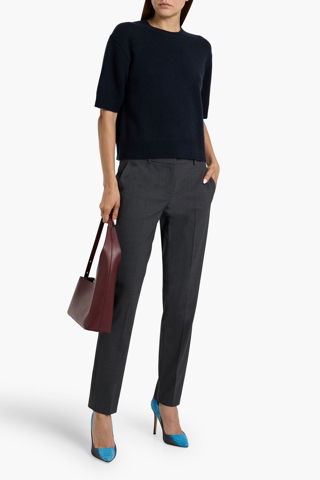 THEORY Wool-blend slim-leg pants