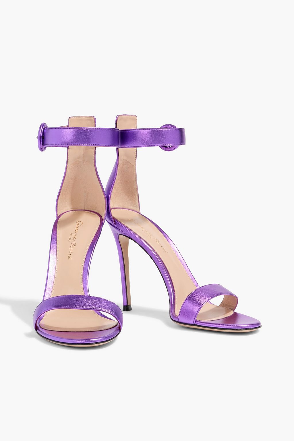 GIANVITO ROSSI Portofino 105 metallic leather sandals