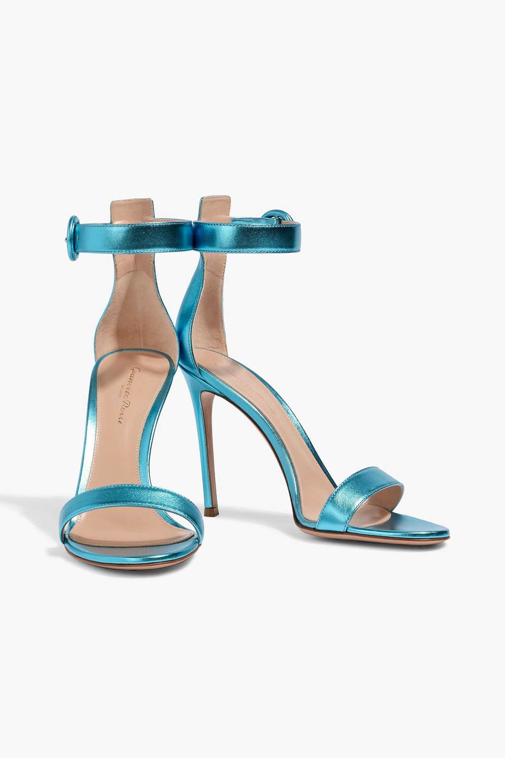 GIANVITO ROSSI Portofino 105 metallic leather sandals