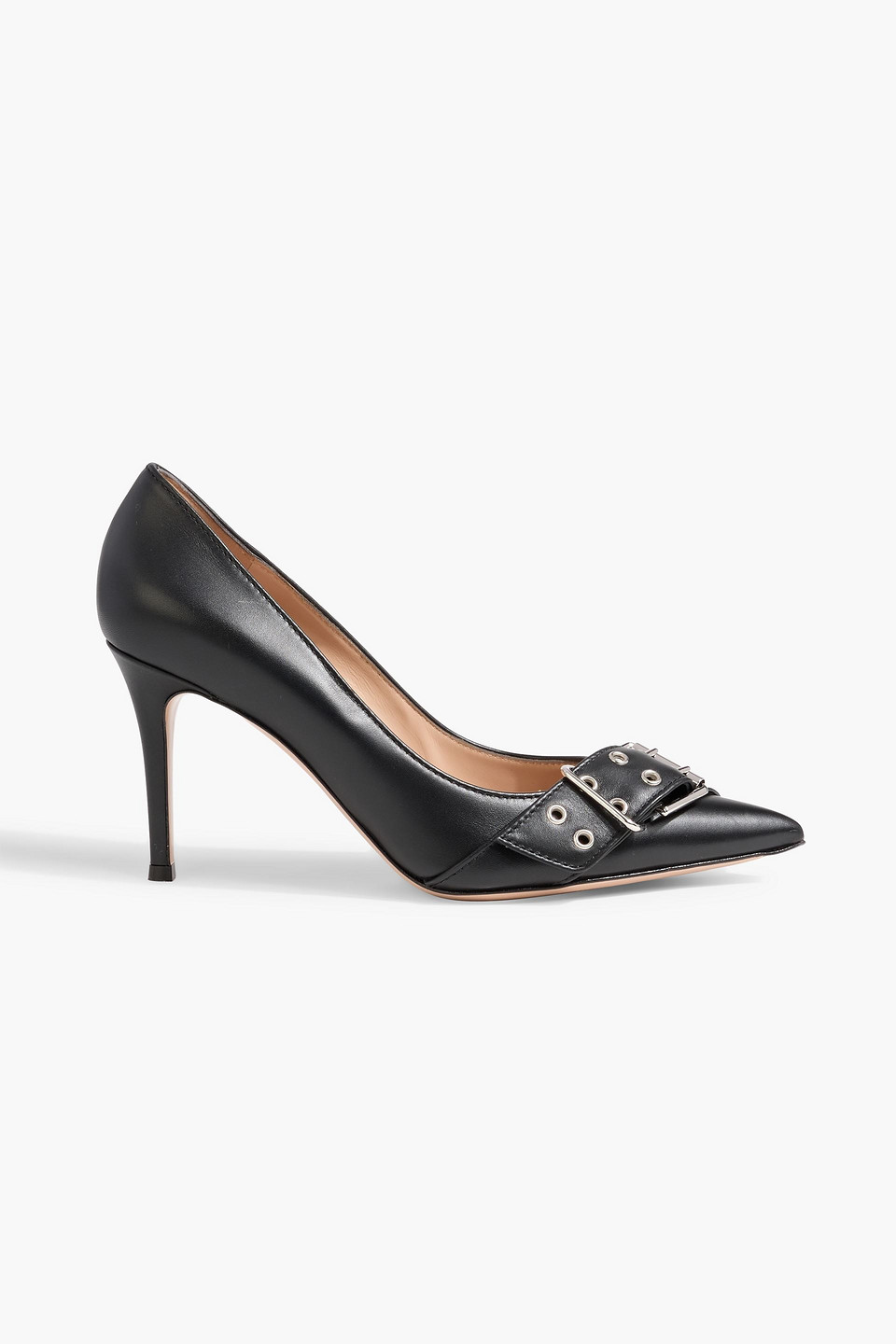 Buckled leather pumps