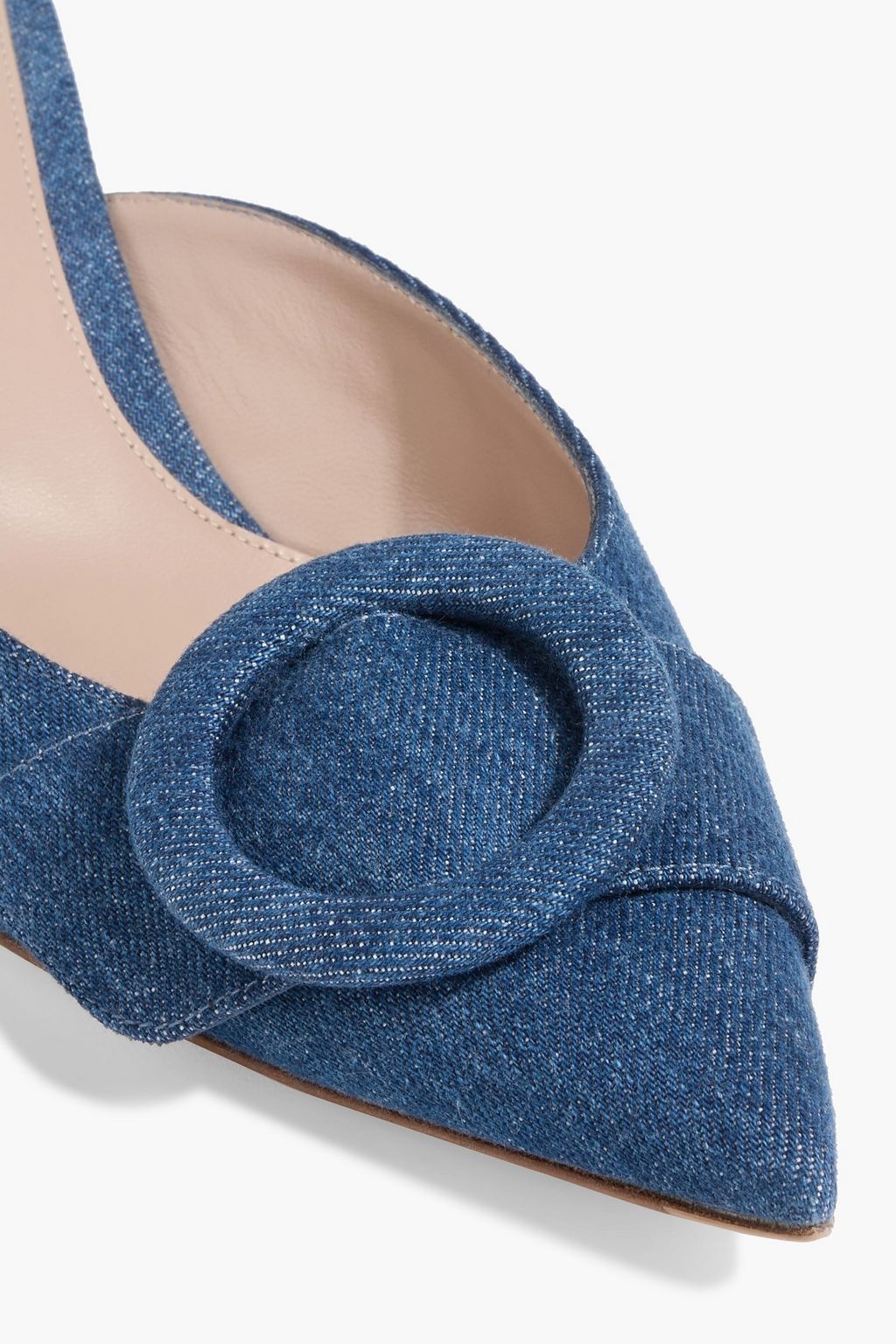 GIANVITO ROSSI Portofino 55 buckled denim mules