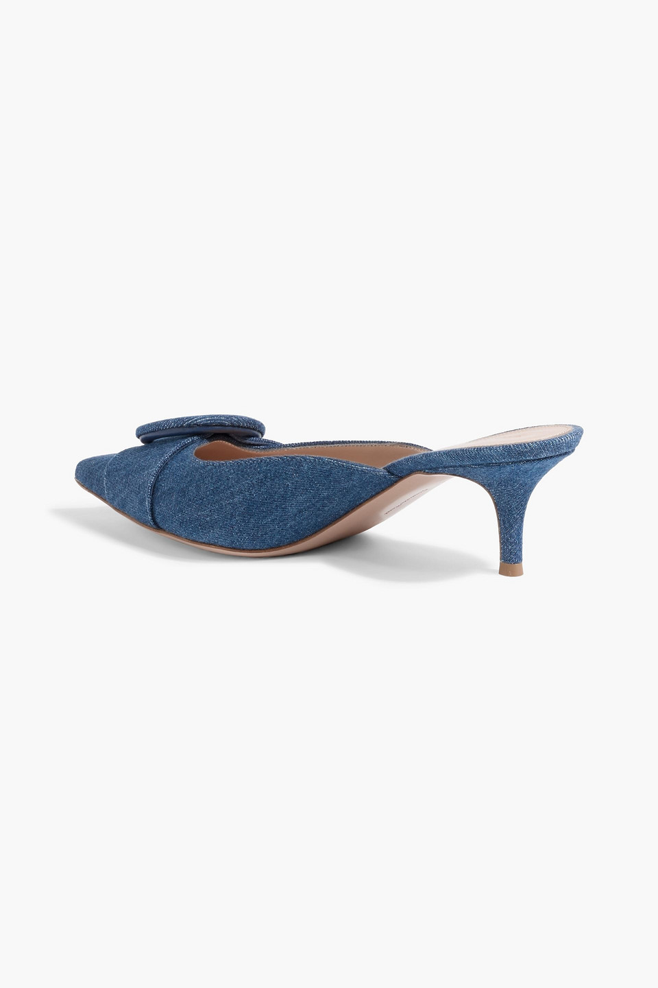 Gianvito Rossi Portofino 55 Buckled Denim Mules