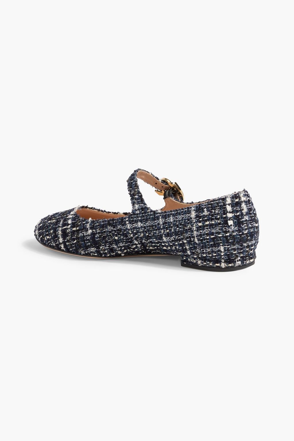 GIANVITO ROSSI Mary 05 metallic tweed Mary Jane flats