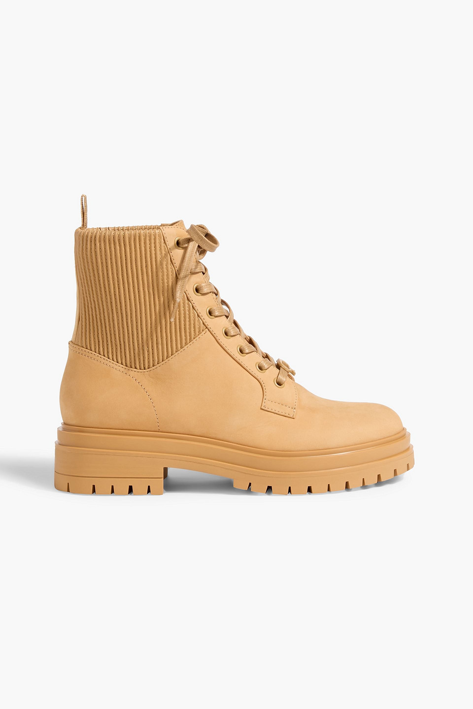 Gianvito Rossi Martis 20 Quilted Leather And Nubuck Combat Boots In Brown