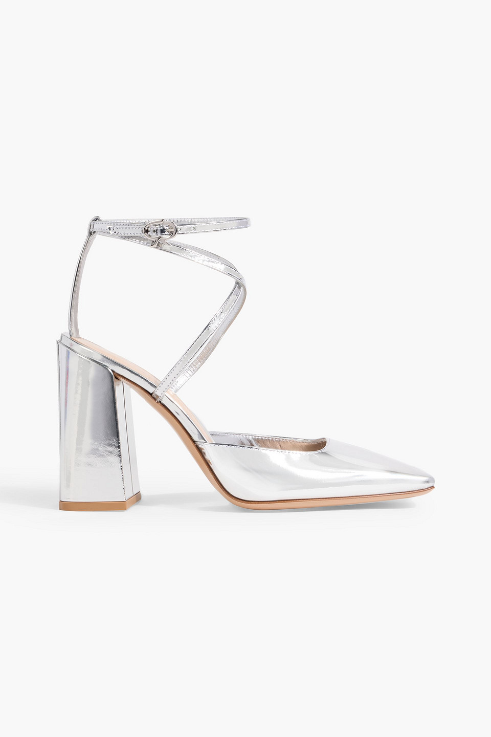 Ludovica mirrored-leather pumps