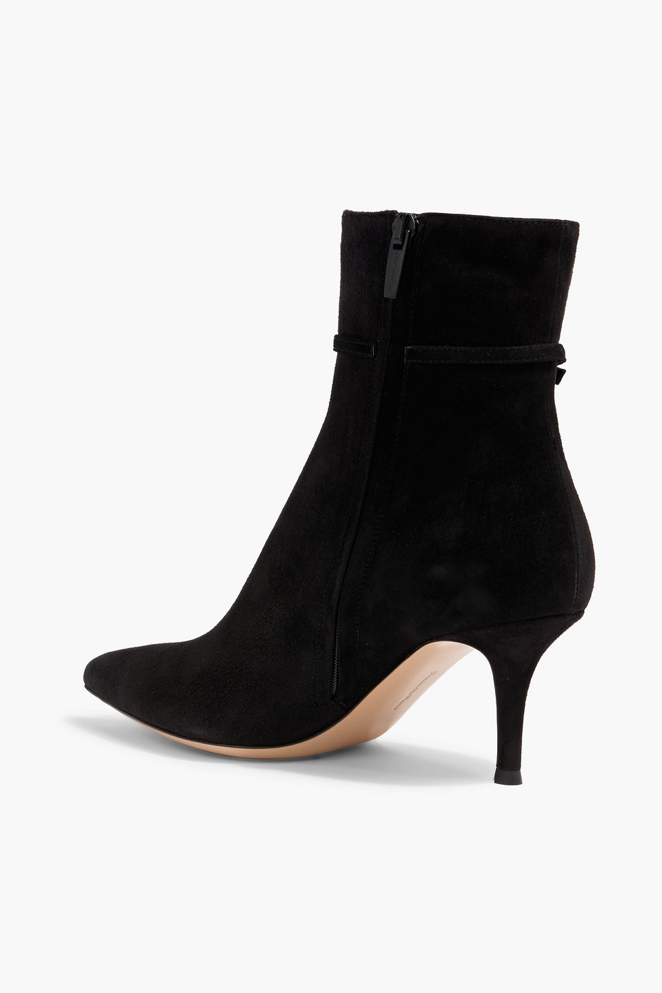 Gianvito Rossi Ribbon Ville 70 Suede Ankle Boots In Black